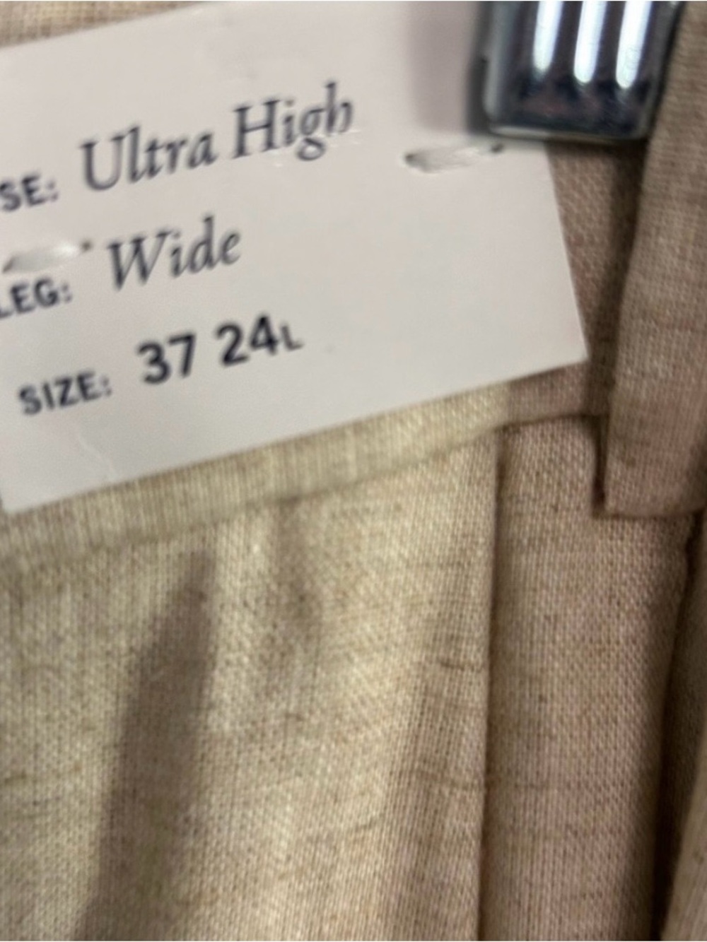 Abercrombie & Fitch Beige New High-Waist Wide-Leg Linen Blend Pants - Picture 5 of 8